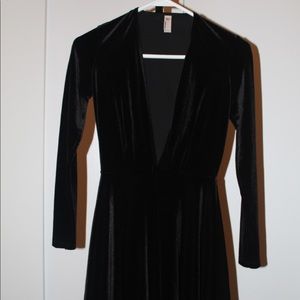 American Apparel Deep V Velvet Dress